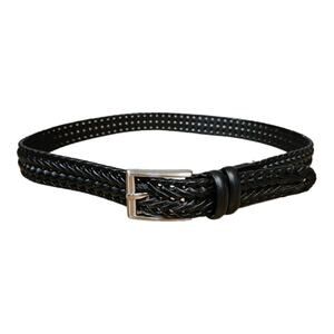 Perry Ellis Men's Portfolio Braided Black Belt Cowhide‎ Leather Size 36 Inch
